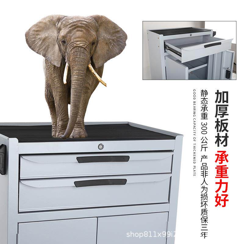 五金工具车小推式车多功能修维修工工具车具柜抽屉可移汽动铁皮柜