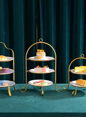 多层甜台蛋架欧品式双层下午茶示展架蛋糕盘小糕清TB-64157新点心