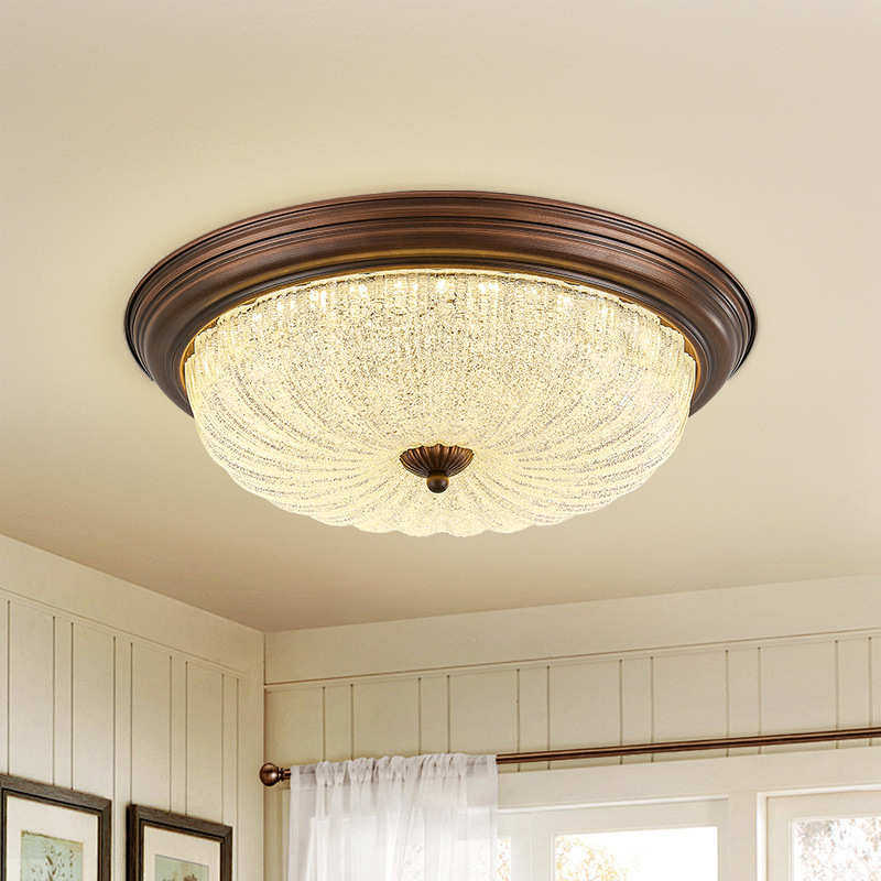 美式吸顶灯卧室灯复古阳台灯房间灯欧式客厅过道护眼主卧圆形灯具,家装灯饰光源,智能吸顶灯,淘宝优惠券,粉丝福利购,淘宝优惠卷