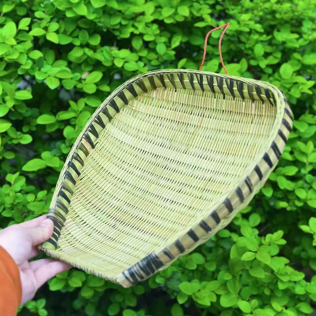 竹编簸箕【青皮竹筲箕】洗菜篮子家用洗菜筐手工竹制品筐家用收纳