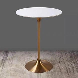 北欧高吧台酒吧桌子圆形高脚桌鸡尾酒会桌休闲 家用阳台岩板吧桌