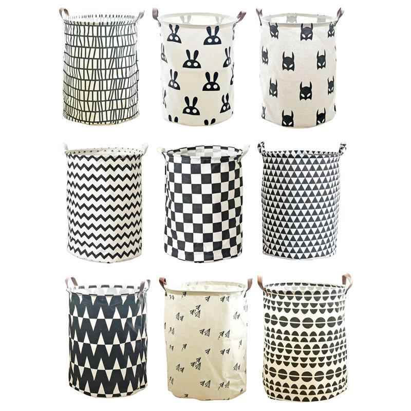 多功能帆布收纳袋棉麻脏衣桶防水可折叠INS儿童衣物整理收纳0877C