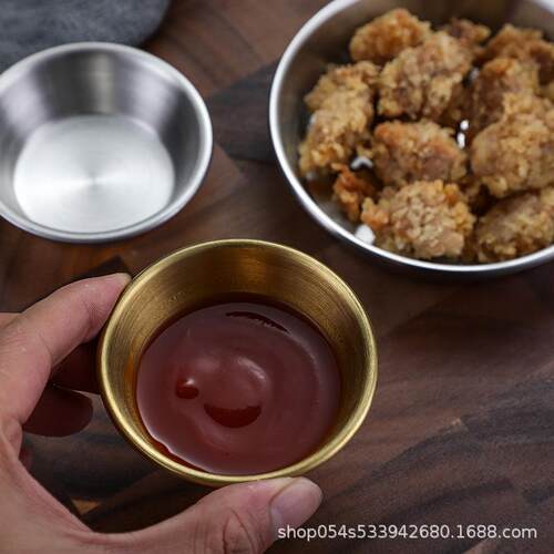 厂家直供西餐304不锈钢酱料碟 薯条番茄酱黑椒芥末调料蘸料小碗