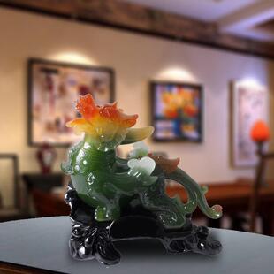 厂家直供仿玉貔貅家居树脂工艺品摆件一对装
