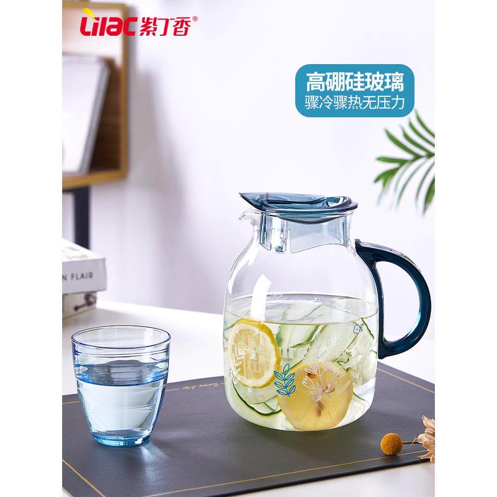 A5L耐热玻璃冷水壶晾储大容量凉白开水杯冷泡茶瓶子套装家用容器