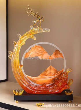 风生水起流沙画摆件客厅电视柜酒柜玄关办公室装饰品乔迁新居礼品