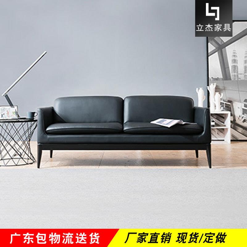 深圳公家具公沙发三人人组合现简约精致接待会客皮艺沙发