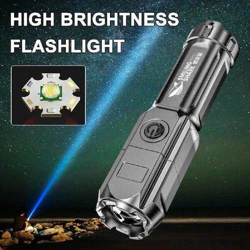High-power Adjustable Focus Flashlight Outdoor Portable