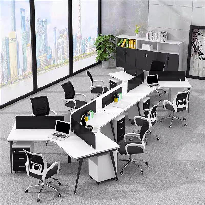 职员办公桌椅组合办公家具简约现代卡座3人位卡位员工L型办公桌