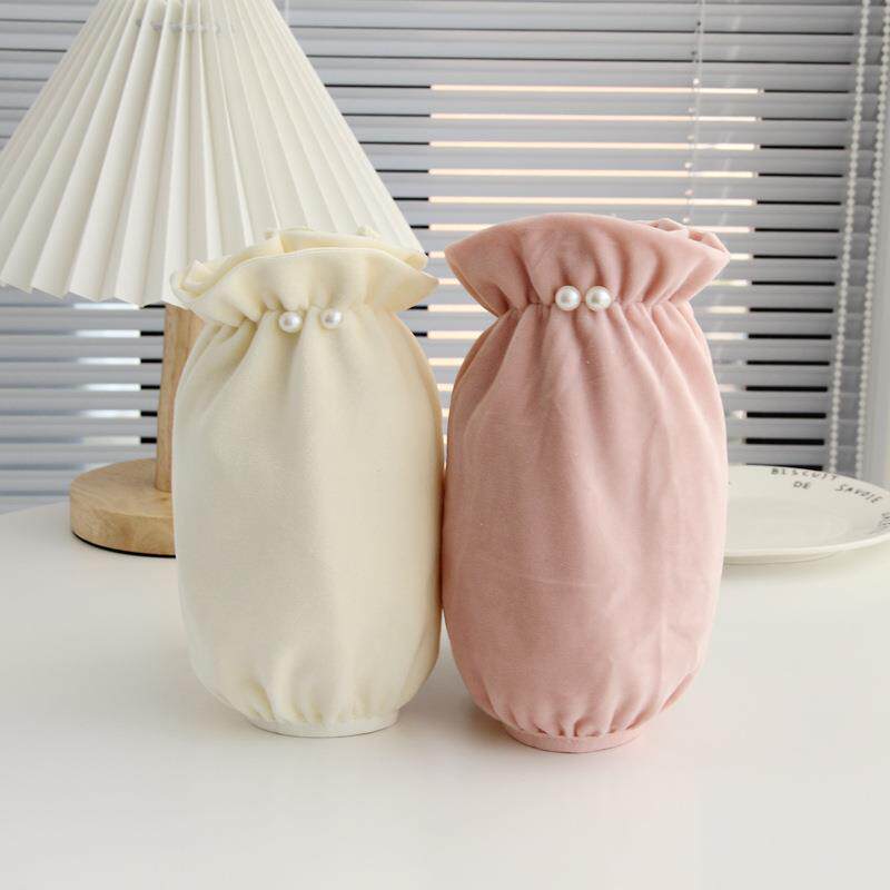 秋冬可爱短款黑色袖套头成人学生办公防污耐脏绒布保暖袖套女手袖