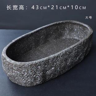 古法养鱼缸生态造景碗莲陶瓷盆家用阳台水培池小型装饰仿石头鱼缸