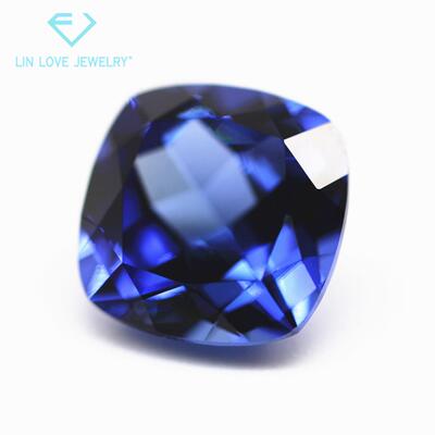 肥正方形培育蓝宝石 肥方枕形实验室培植再生长蓝宝石sapphire