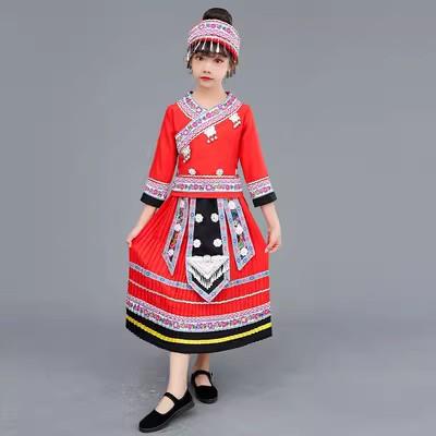 高档新款儿童仡佬族民族服装男园童女装幼儿仡佬族舞蹈出服饰竹演