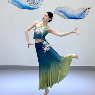 2025新款西双版纳傣族艺考舞蹈服装女半身鱼尾裙练习裙剧目服装