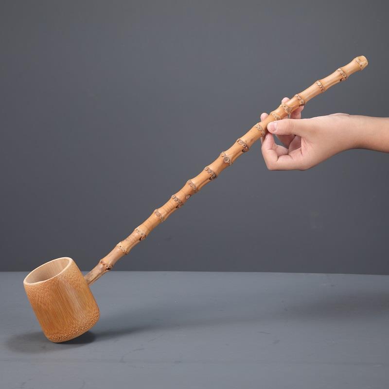 竹制水勺打酒提子竹根长柄茶勺打酒器酒吊子日式浇花水瓢煮茶零配