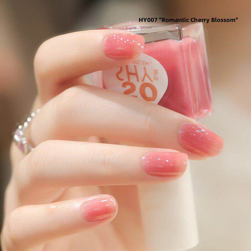 指甲油外壳粉黄黑皮肤2024新款无烘快干持久裸粉色水性适合夏天