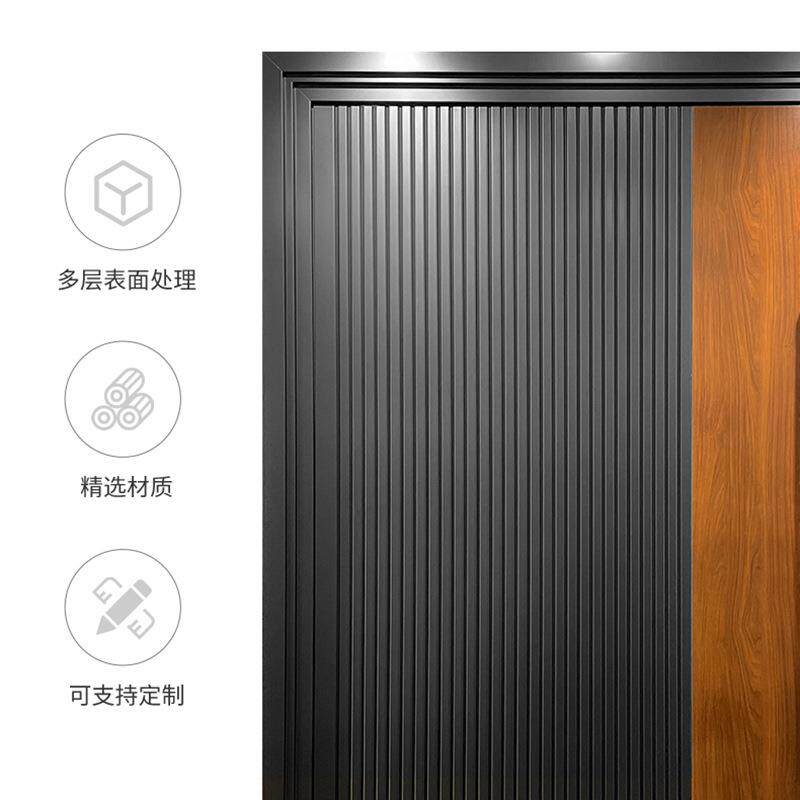 高端别墅铸铝大门不锈钢偏轴门农村别墅门极简风入户门防盗偏轴门