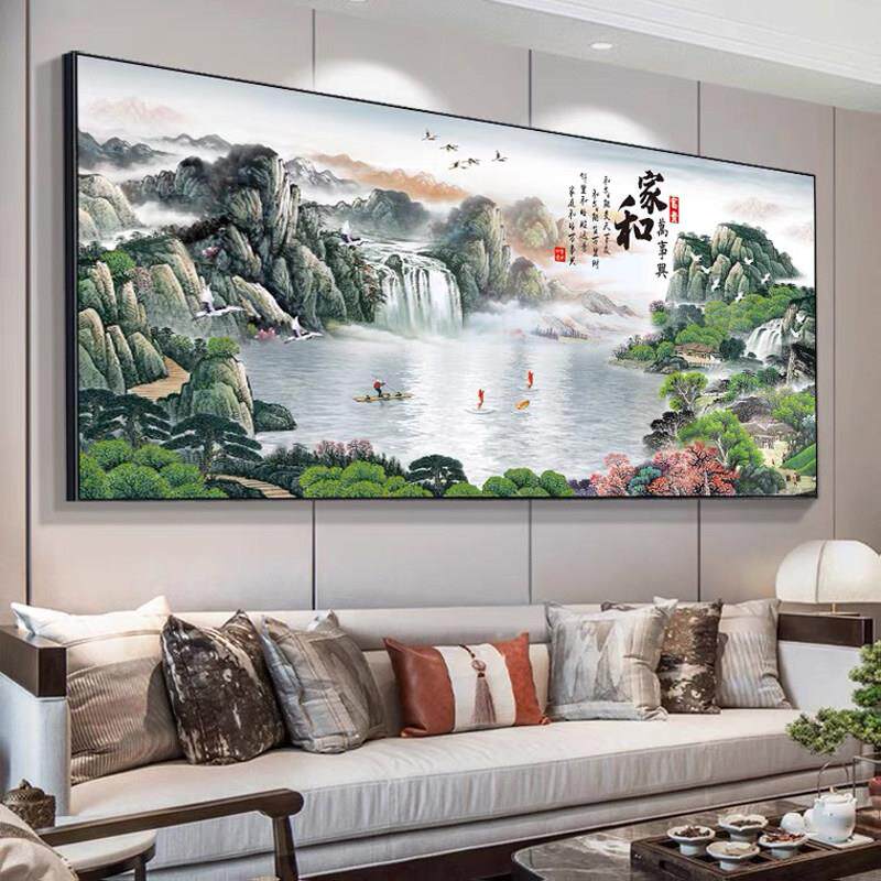 5d钻石画满钻客厅家和万事兴风景山水画贴钻十字绣2025新款钻石绣