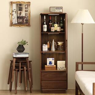 北美黑胡柜桃木实木边柜电视边柜立柜酒原柜高低餐边柜全实木ERA