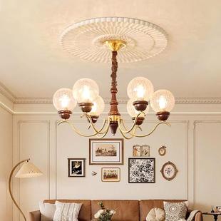 法式 复古房灯间870主 厅厅中古客吊灯实木魔豆灯南洋风大主灯美式