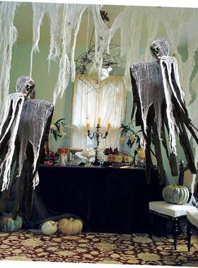 1PC Halloween Hanging Ghost Skull Gauze for Front Door Decor