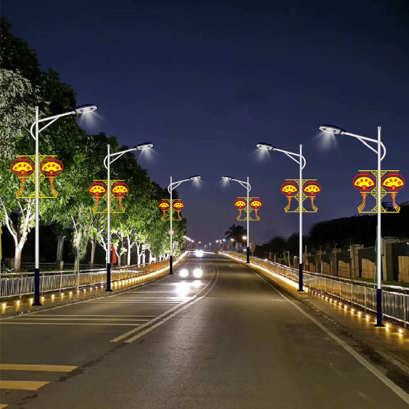 结扇形led道路照明乡村太阳能发光中国路灯定制灯笼市政工程街道