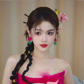 新中式花朵耳环复古中国风夸张长款流苏耳坠新娘，气质高级感耳饰品