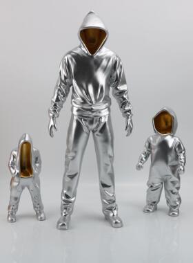 现代神秘隐身人物抽象站立男孩摆件样板间售楼部客厅玄关雕塑摆件