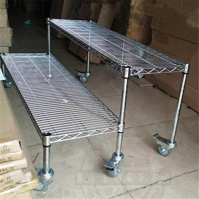 阶梯式货架镀铬置物架不锈钢梯形落地花架商品展示架自由组合拆卸