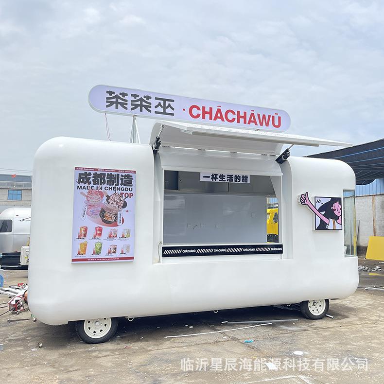 商业街奶茶咖啡冰激凌移动商铺美食城夜市移动摊位网红咖啡奶茶车
