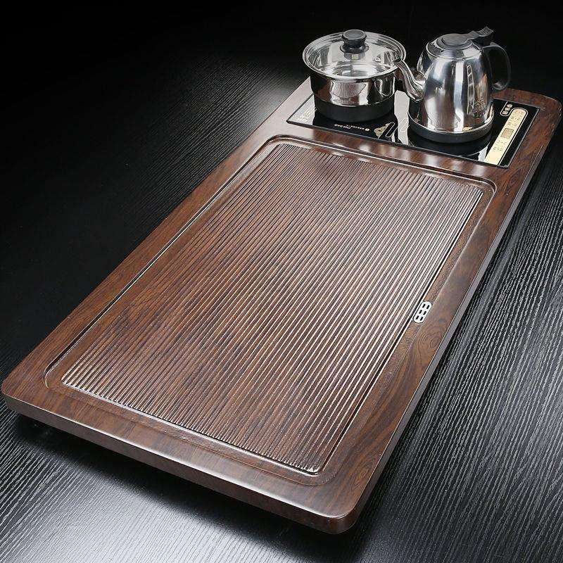 全自动茶盘实木家用茶台烧水壶一体办公室新款大茶海套装排水托盘