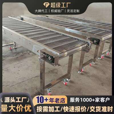 304不锈钢小型网带送树叶打清捞食输品果蔬洗IBT速冻机网链输送带