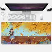 卡通可爱幸运女孩鼠标垫子超大号电脑桌垫办公定制家用笔记本W323