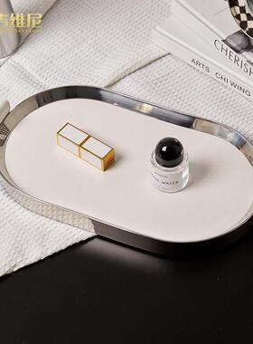 吉维尼金属香薰托 托盘家居摆饰in化妆室首饰钥匙蜡烛装饰收纳置