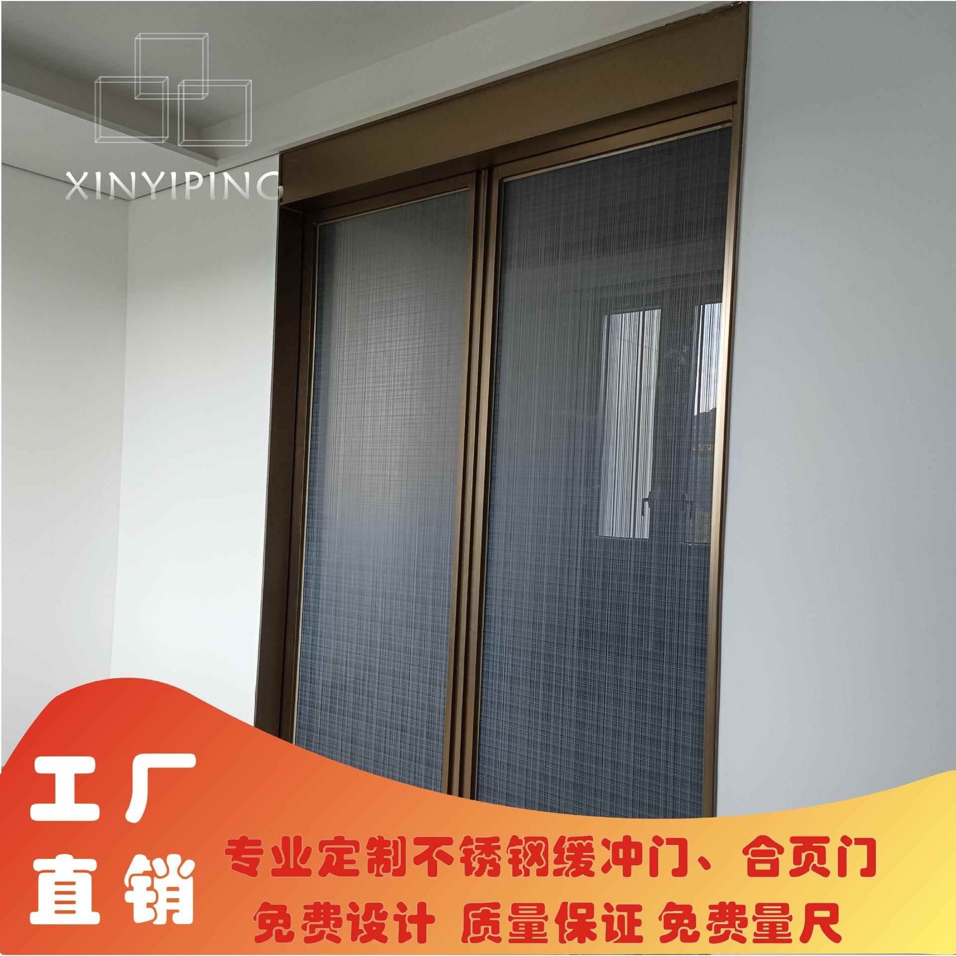 厨房推拉门锈不夹丝玻348璃钢科学城厨房门缓冲吊趟门衣柜折叠门