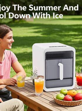 拉车跨境110V制冰机Ice maker商用家用迷你一体冰块制作机器可定