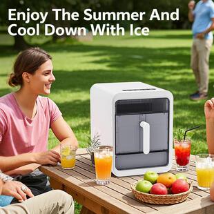 聚光罩跨境110V制冰机Ice maker商用家用迷你一体冰块制作机器可