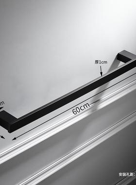 304不锈钢黑色打毛巾杆挂杆加长卫58026生间杆毛巾单架浴室挂件子