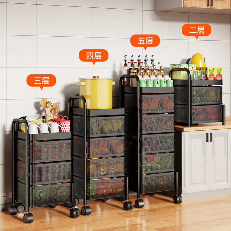 厨房旋转置物架方形水果蔬菜架欧式落地多层旋转收纳架客厅储物架