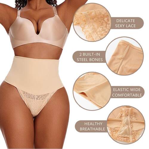 Tummy Control Thong Shapewear Women Mid Waisted Body Shaper
