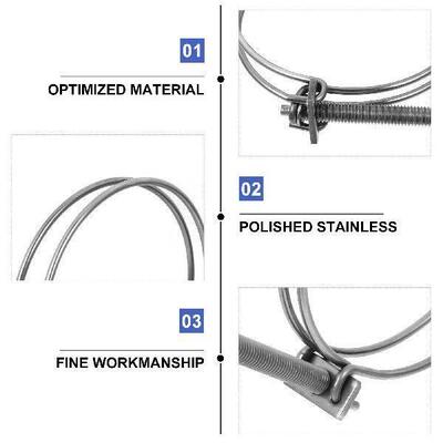 4 Pcs Stainless Steel Throat Hose Sturdy Clips Practical