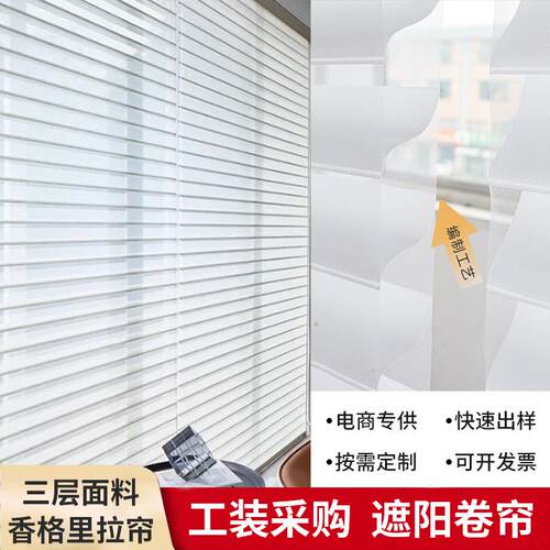 百叶窗帘客厅办公室卧室简约遮光卷帘卷拉式香格里拉帘柔纱帘窗帘