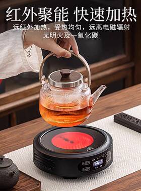 煮茶电陶炉数显烧水器套装家用高硼硅玻璃提梁壶办公室煮茶茶具