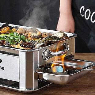 万州烤鱼专用盘海鲜大咖锅不锈钢烤鱼炉家用商用炉子火锅一体锅