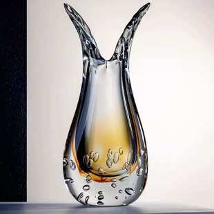 现代轻奢创意琉璃花瓶奢华样板间插花玻璃瓶放装 饰入户玄关摆件