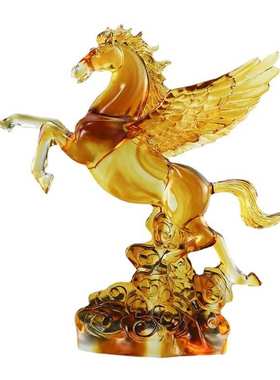 锋明古法琉璃生肖马到成功摆件商务礼品办公前台装饰工艺品琉璃马