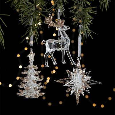 Acrylic Crystal Christmas Tree Ornaments Hanging Pendant Sno