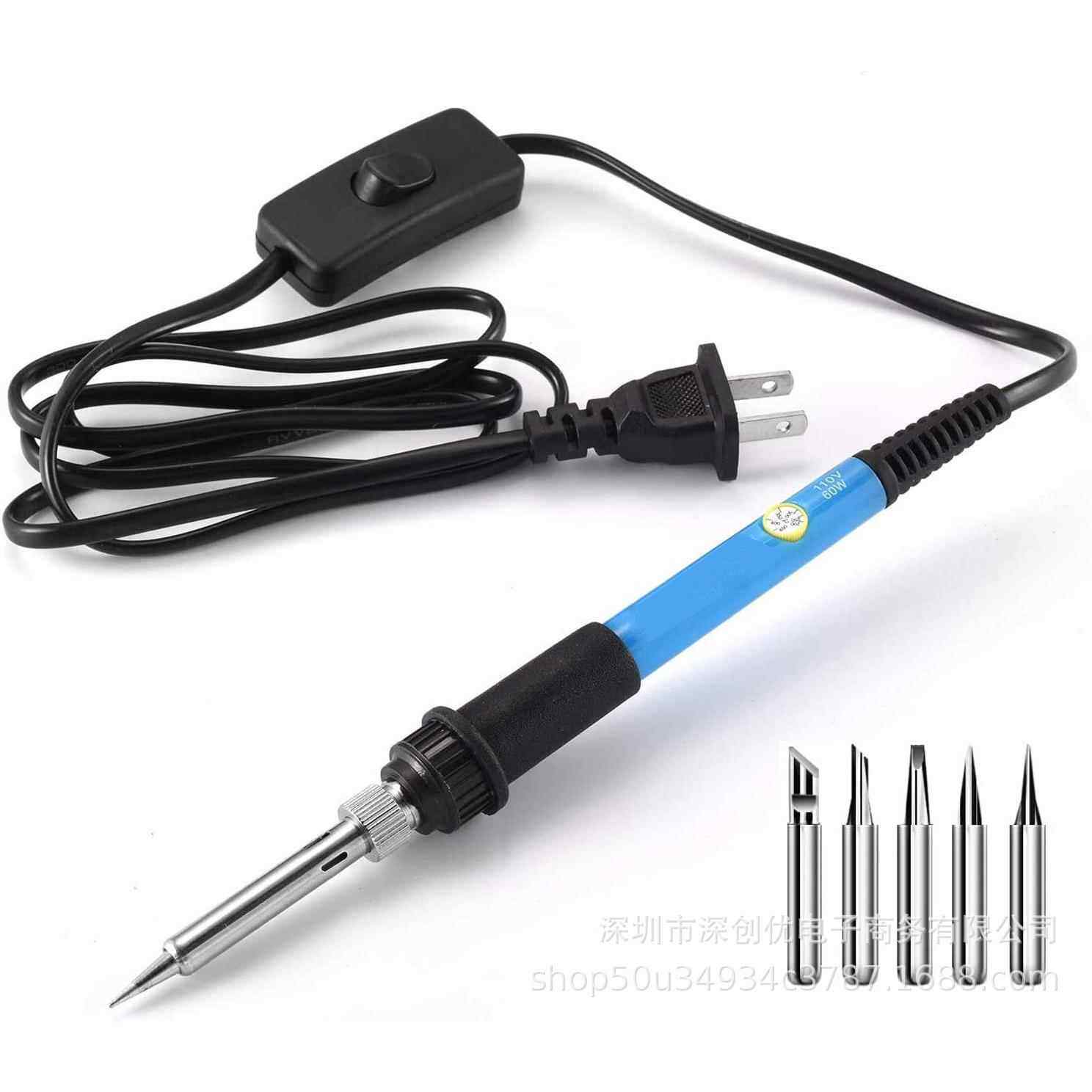 220V110V60W电烙铁套装工具包显示万用表组合套件可调温电烙铁