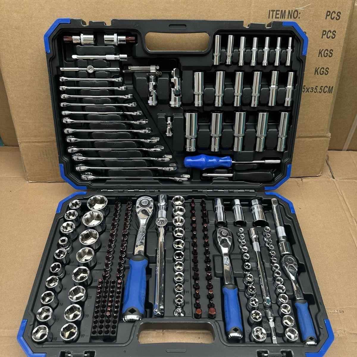216件修车工具套装汽修维修汽车套筒扳手组套棘轮快速扳手组合