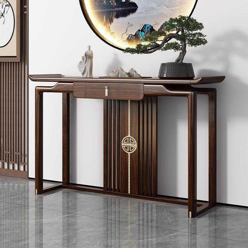新中式玄关桌乌金木玄关台客厅入户门供桌靠墙超窄条案实木玄关柜,住宅家具,玄关台,淘宝优惠券,粉丝福利购,淘宝优惠卷
